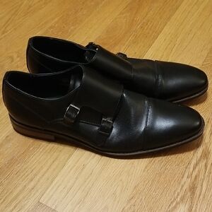 Miralto Mens Black Leather Double Monk Strap Dress Shoes Formal Career Office 13